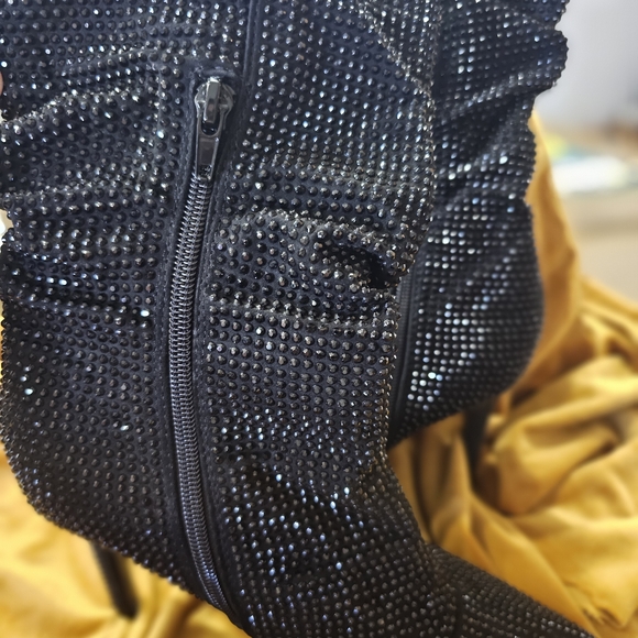 Thalia Sodi Black Rhinestone Heeled Boots - Picture 2 of 5